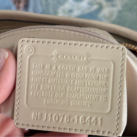 NWT Coach Colette Hobo Pink, Cream, Tan Bag Purse #16441 - Picture 11 of 16